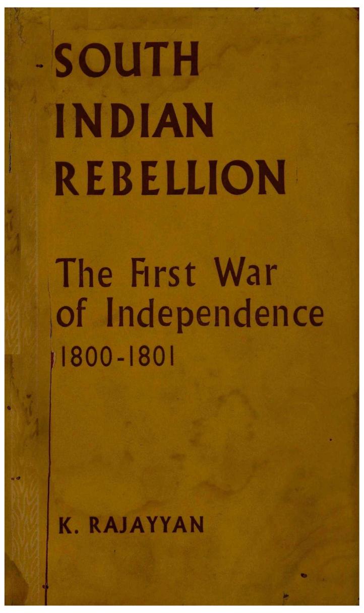 First South Indian Rebellion of 1801- Jambudweepa Proclamation